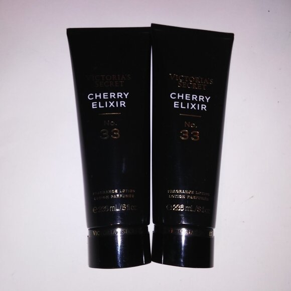 Set of 2 Victoria Secret Fragrance Lotion Cherry Elixir No. 33 8 oz Each Full Si - Picture 2 of 6